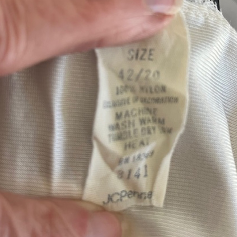 Vtg JCPenney Ivory Calf-Length Slip Sz L/XL Retro 50's Pin-Up Rockabilly - Picture 5 of 11